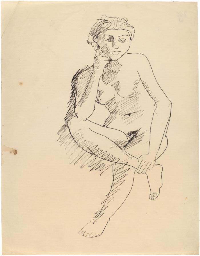 [Seated female nude]