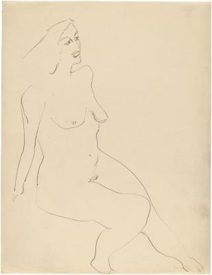 [Seated female nude]