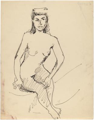 [Seated female nude]