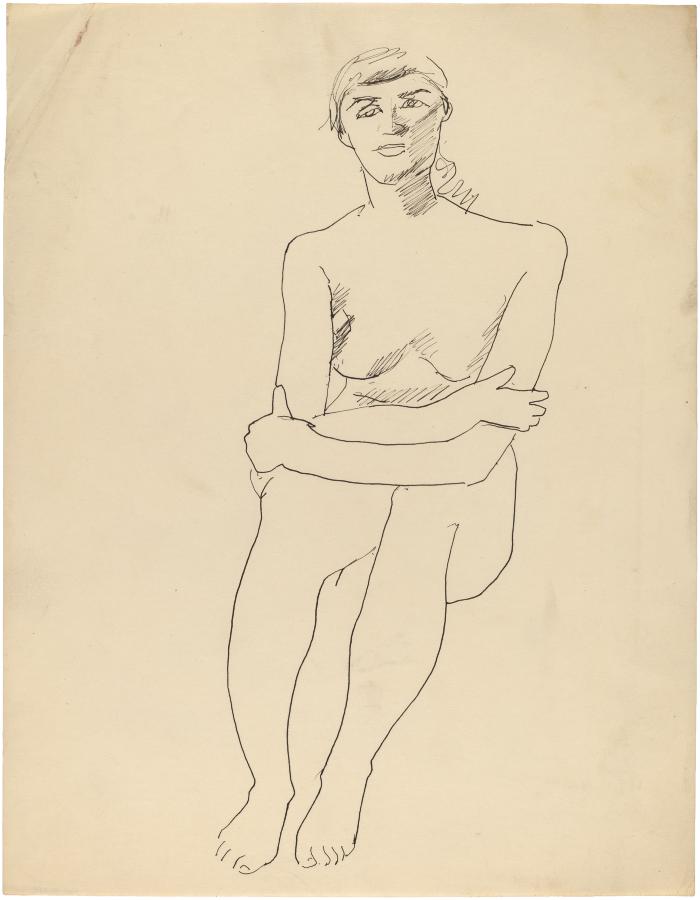 [Seated female nude]