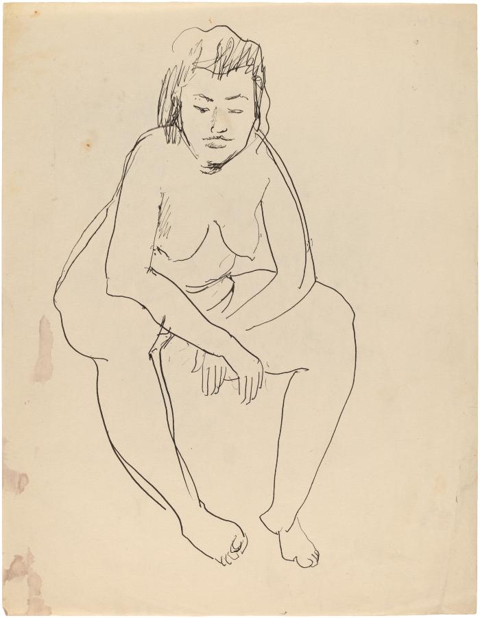 [Seated female nude]