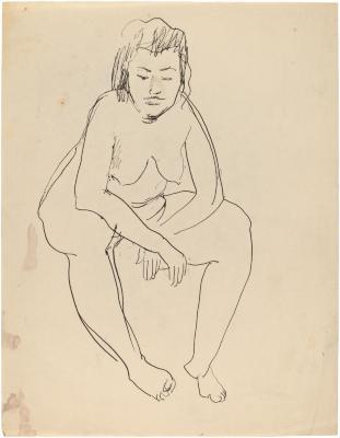 [Seated female nude]