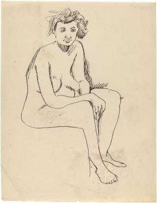 [Seated female nude]