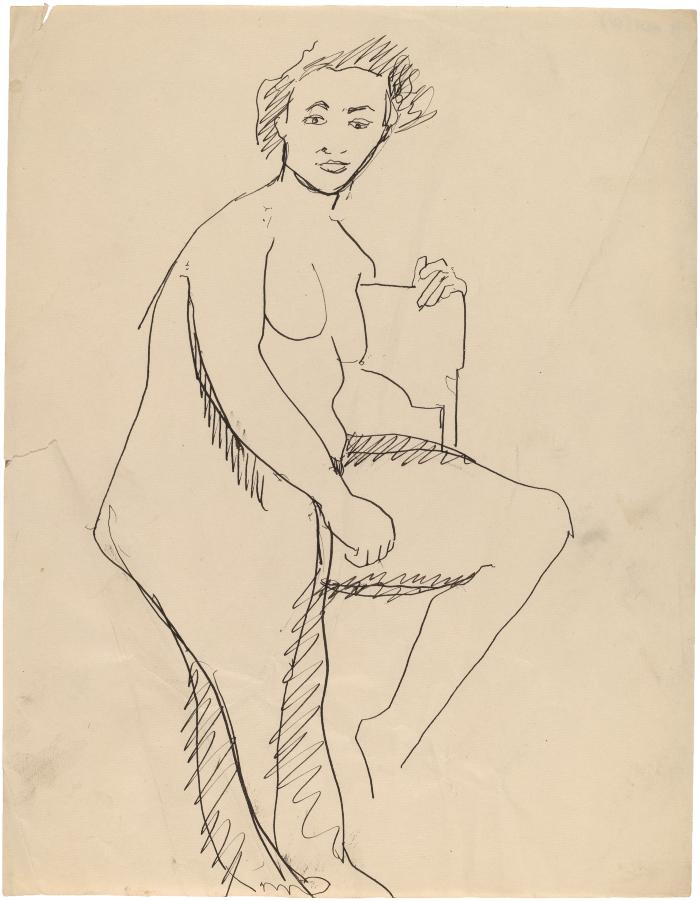 [Seated female nude]