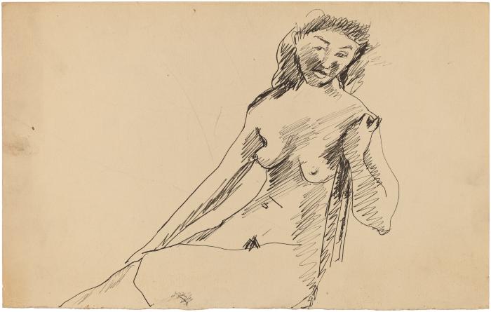 [Seated female nude]