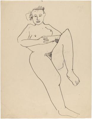[Seated female nude]