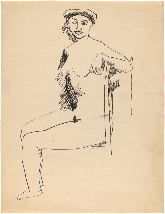 [Seated female nude]