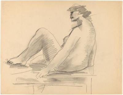 [Female nude on table]