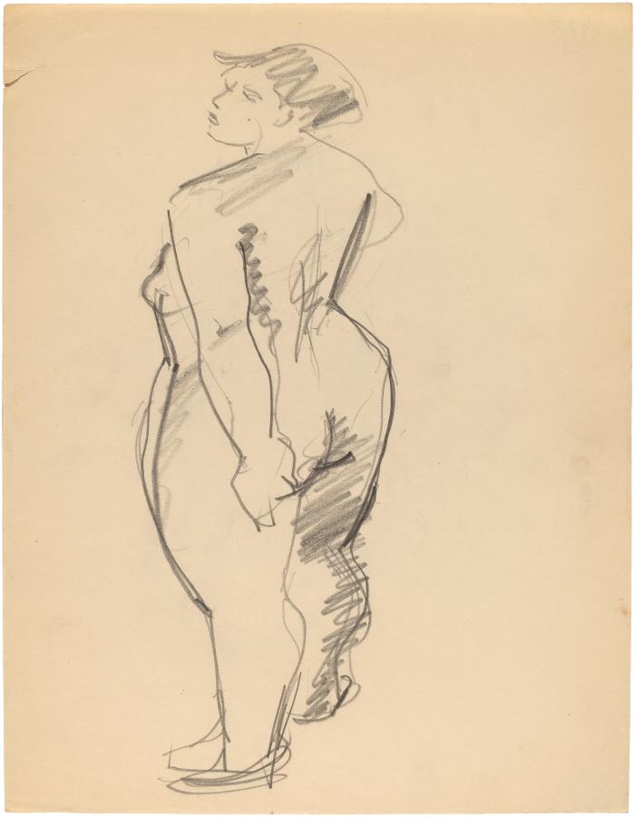 [Standing female nude]