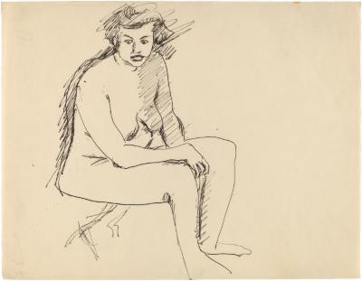 [Seated female nude]