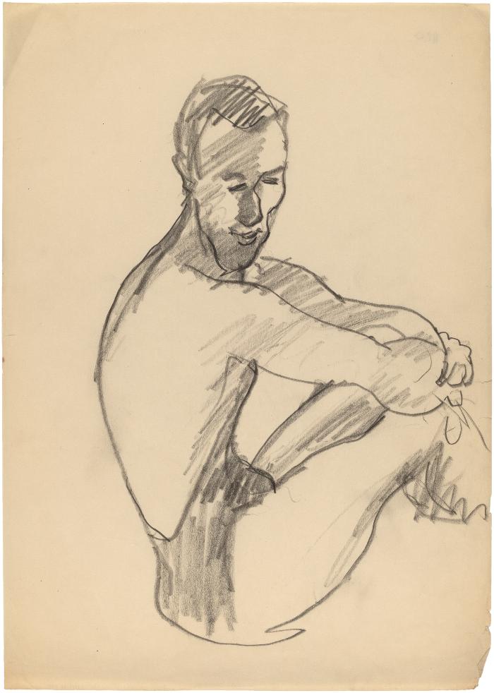 [Seated male nude]