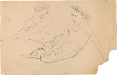 [Two seated women]