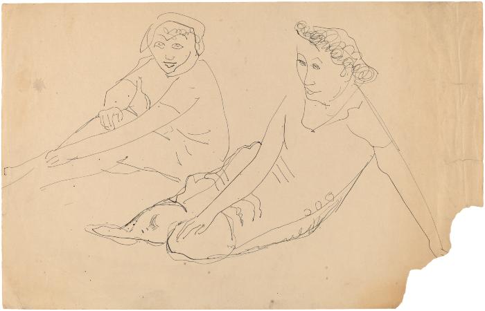 [Two seated women]