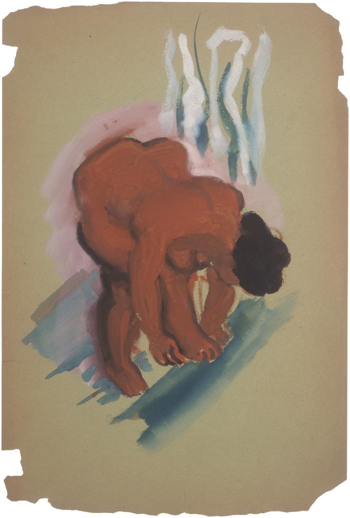 [Bending female nude]