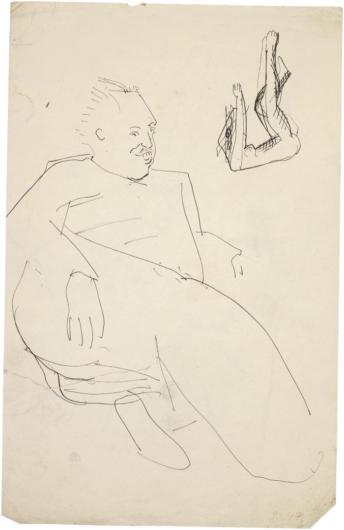 [Reclining man / female nude]