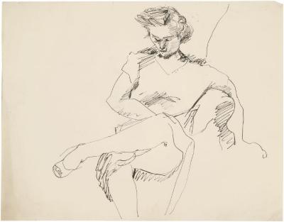 [Seated woman reading]