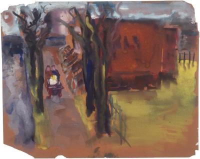 [Urban street with figures]