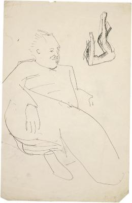 [Reclining man / female nude]