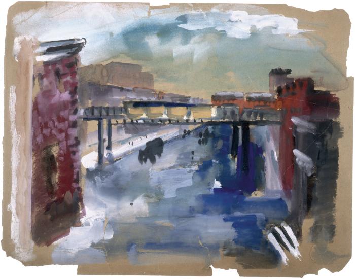 [Elevated train tracks]