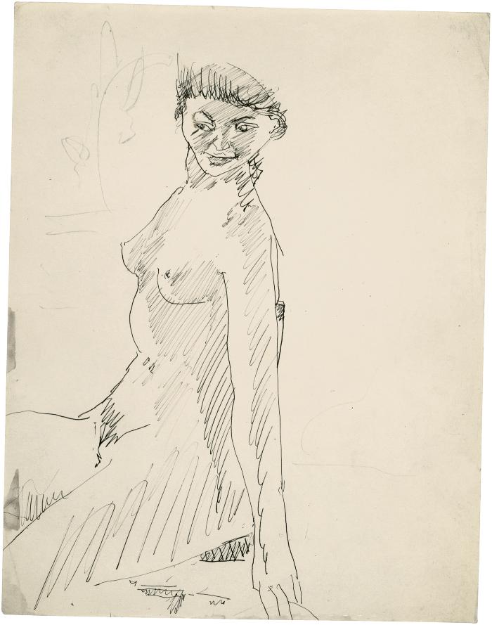 [Female nude in chair]