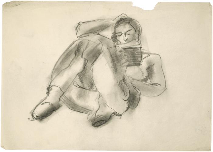 [Reclining woman reading]