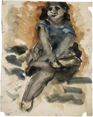 [Seated woman]