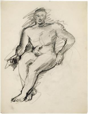 [Seated male nude]