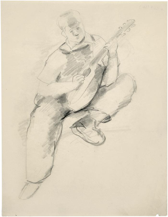 [Seated boy with mandolin]