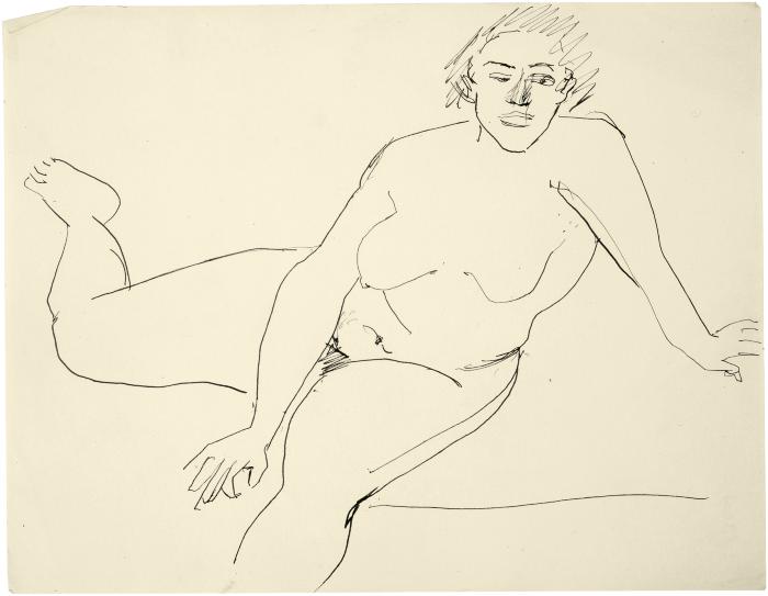 [Seated female nude]