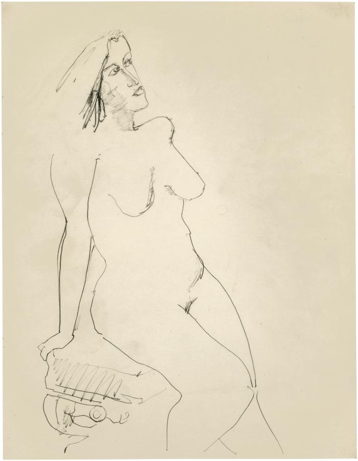 Female nude in chair]