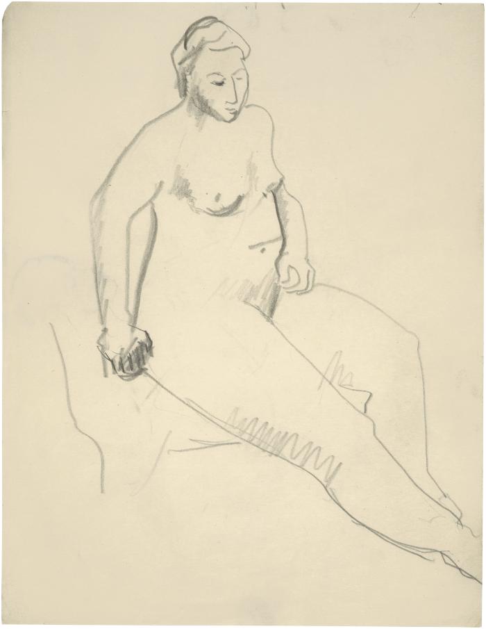 [Seated female nude]