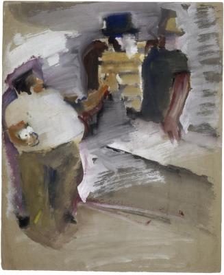 [Figures in ice cream parlor]