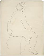 [Seated female nude]