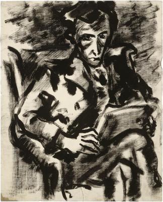 [Seated man reading]