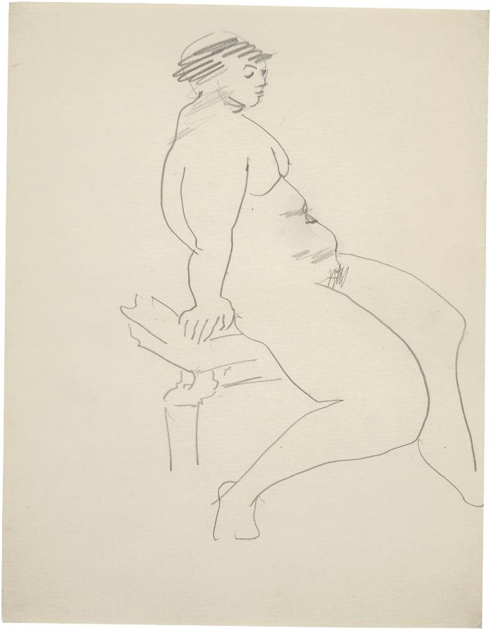 [Seated female nude]