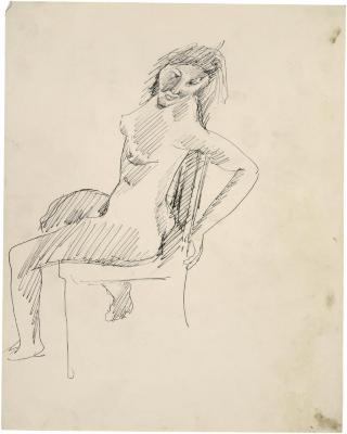 [Female nude in chair]