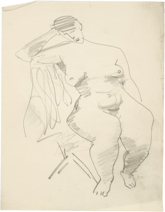 [Seated female nude]