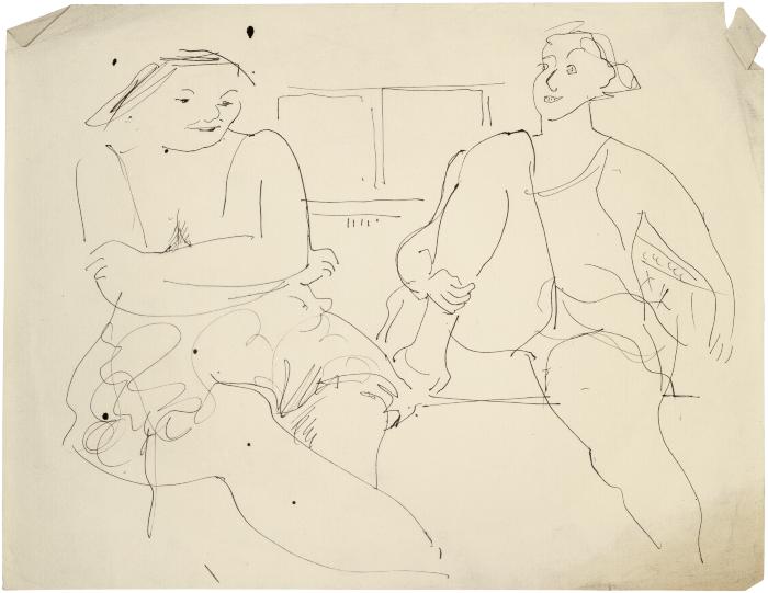 [Two seated women]