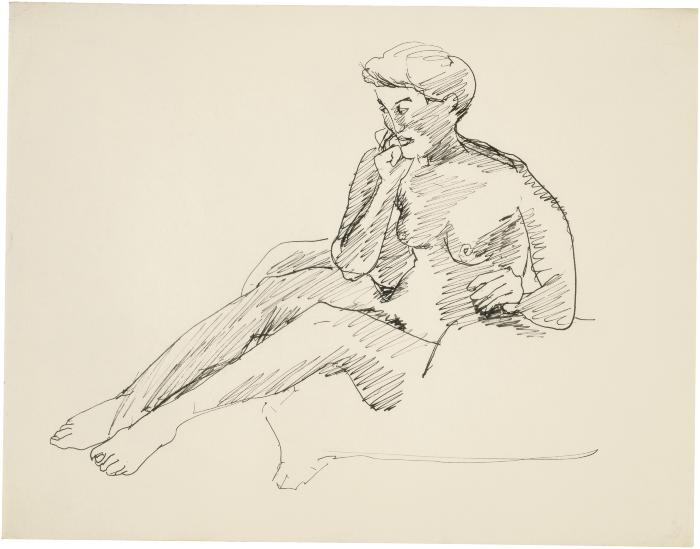 [Seated female nude]