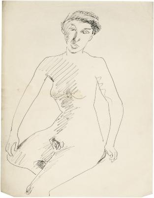 [Seated female nude]