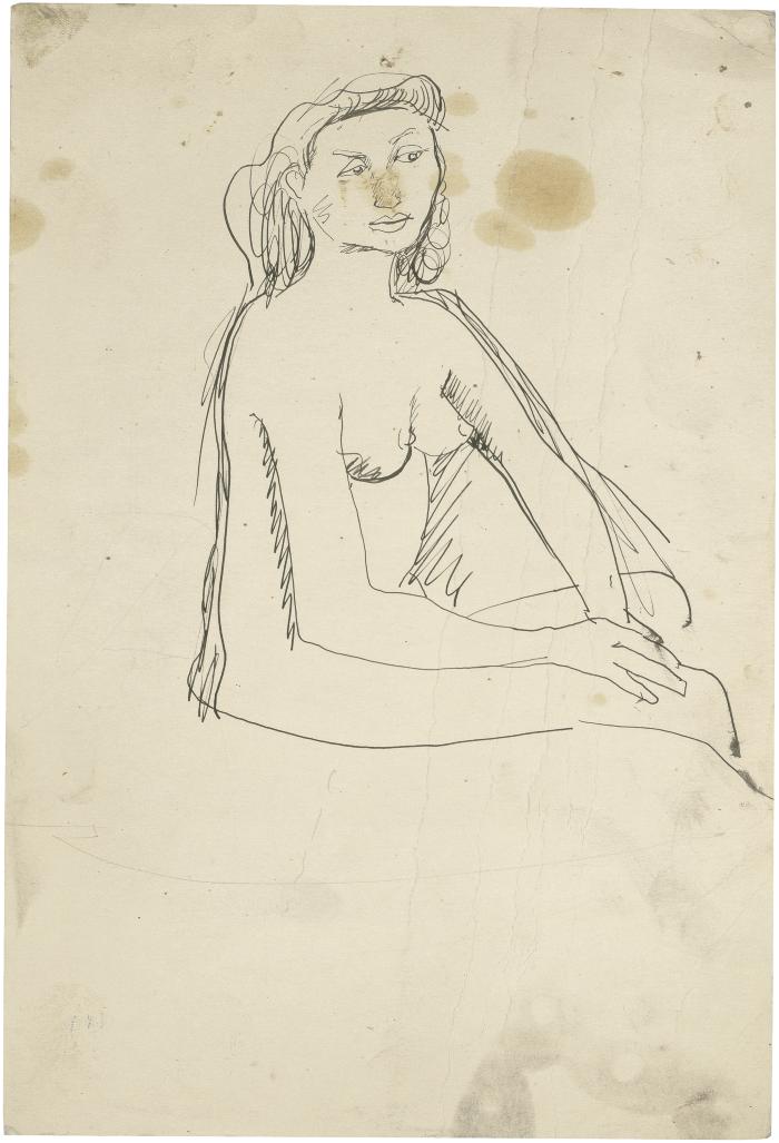 [Seated female nude]