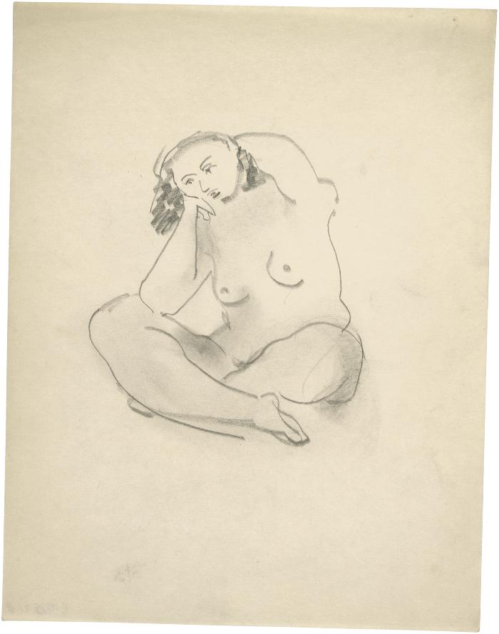 [Seated female nude]