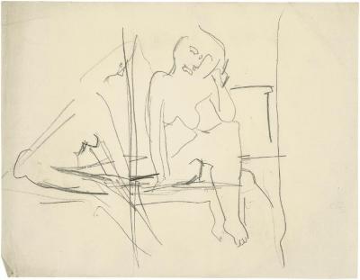 [Two seated female nudes]