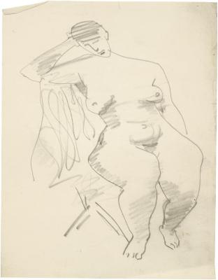 [Seated female nude]