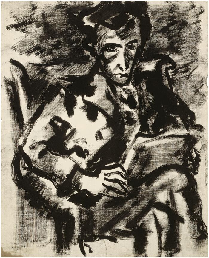 [Seated man reading]