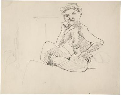 [Seated female nude]