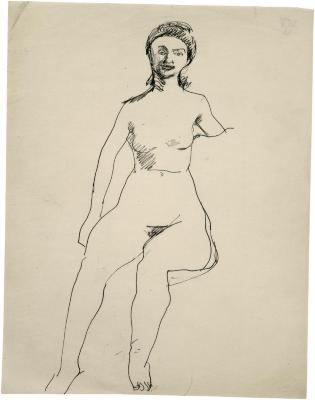[Seated female nude]
