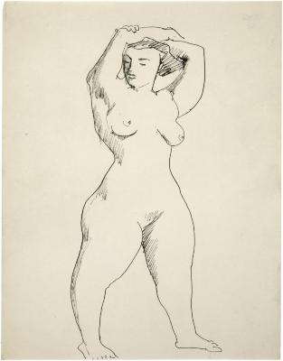 [Standing female nude]