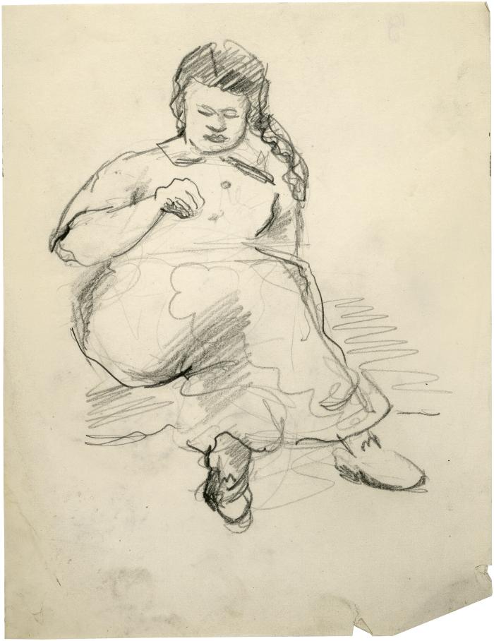[Seated woman]
