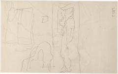 [Woman standing by window]